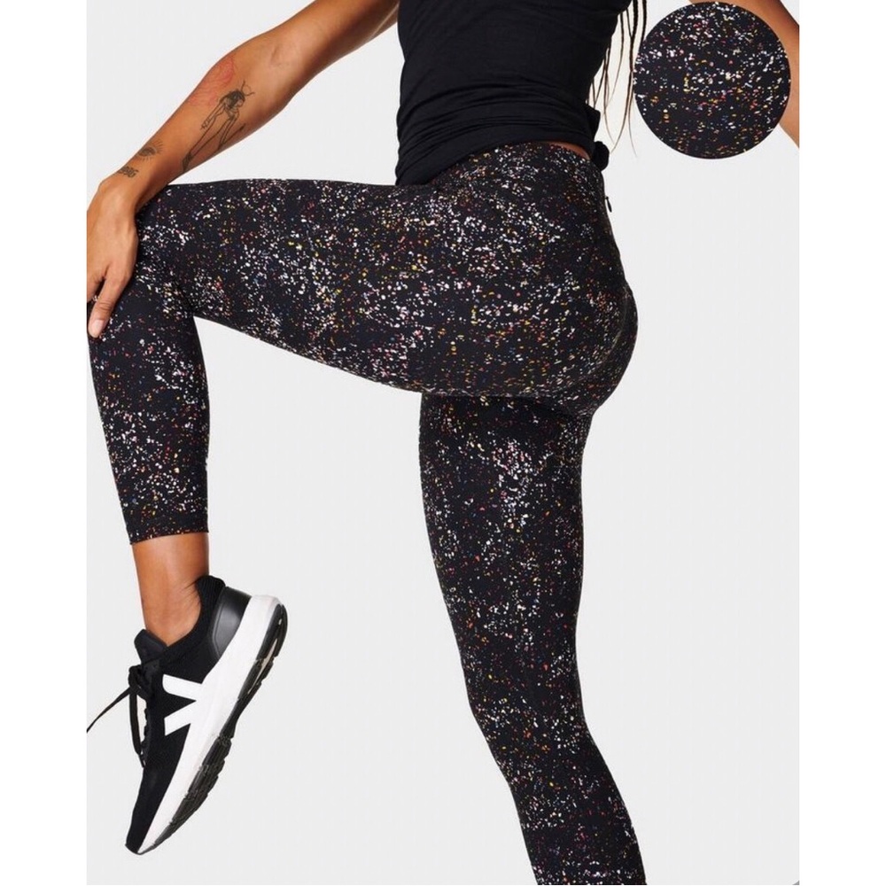 Sweaty Betty Black Speckled High-Waist Leggings